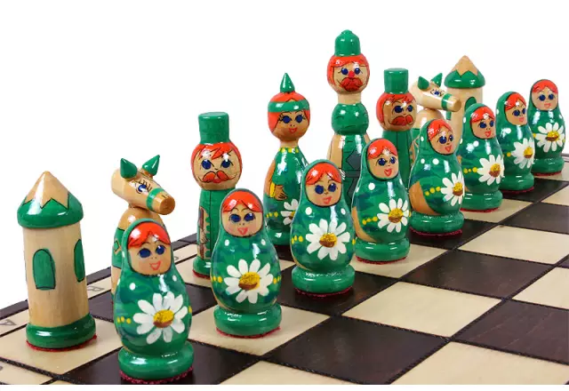 Babushka groen houten schaakset - Image 7