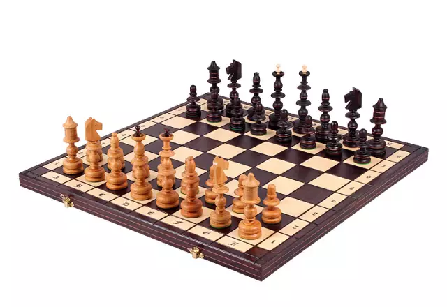 Old Polish houten schaakset - Afbeelding 2