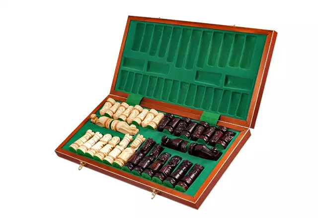 Castle houten schaakset middel - Afbeelding 2