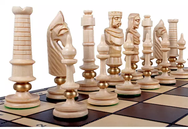 Royal De Lux houten schaakset groot