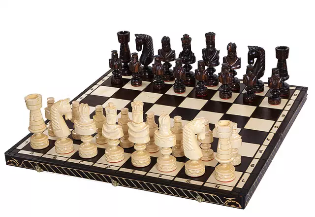 Cesar houten schaakset groot