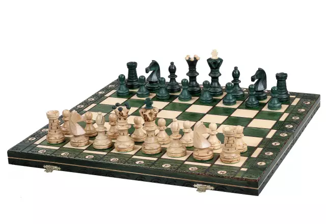 Ambasador Green houten schaakset